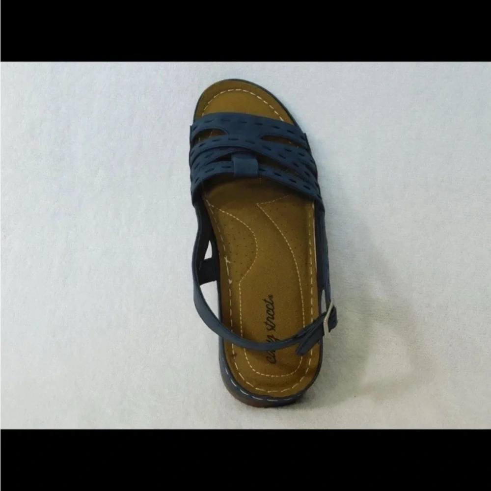 Easy Street Adjustable Strap Sandals Kehlani Navy Size 8